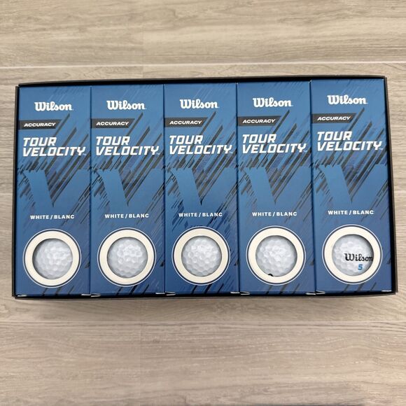 Wilson Tour Velocity Accuracy Golf Balls 15 Qty White Reduces Hooks and Slices - Picture 1 of 8